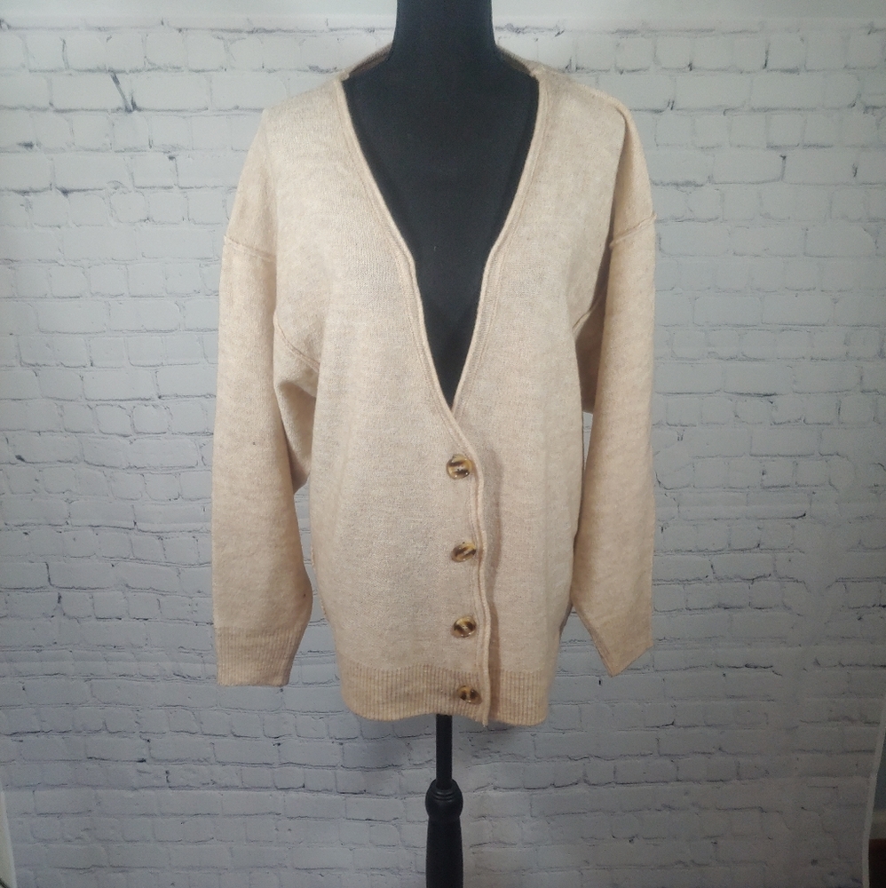 Zenana Melange Button Down Oversized Sweater - Picture 3 of 7